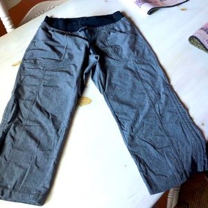 Athleta Gray Cropped Lightweight Drawstring Pants